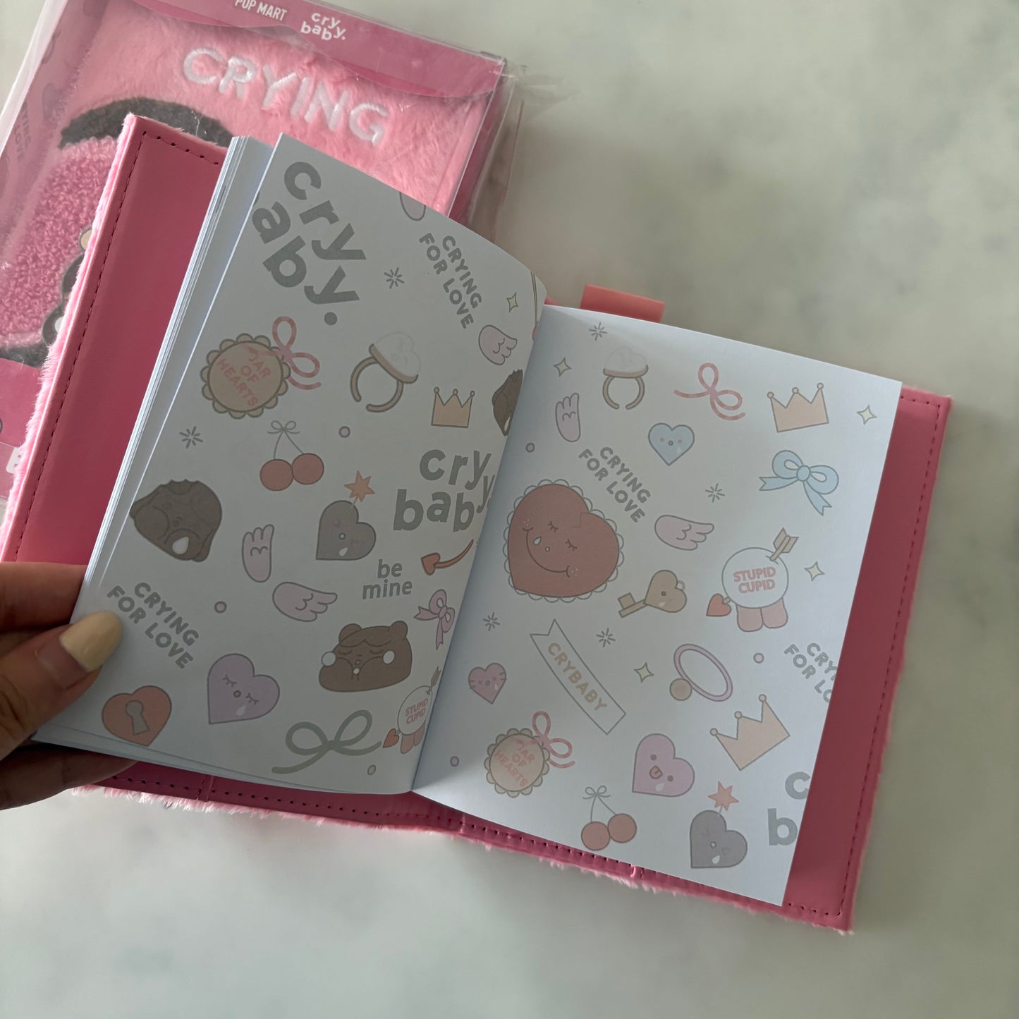 Popmart Crybaby Crying For Love Plush Notebook (Pink)