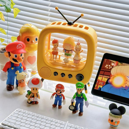 Mini Retro TV Figurine Display Box
